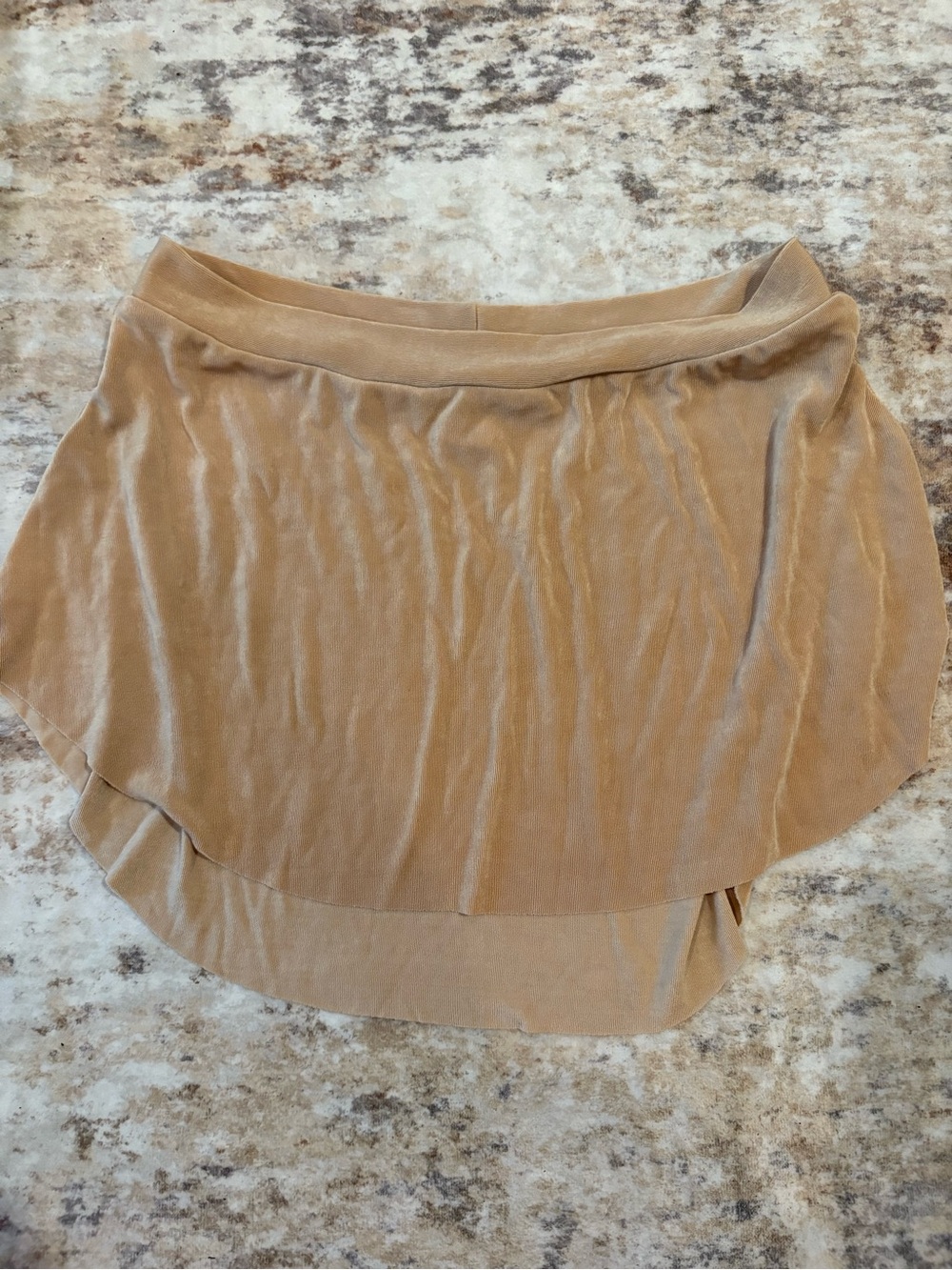 Women's Tan dance Velvet Mini Skirt